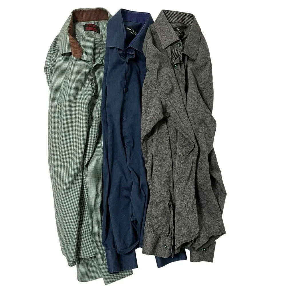 JARED LANG Reseller Lot Bundle 3 Long Sleeve Button Down Shirt size Large